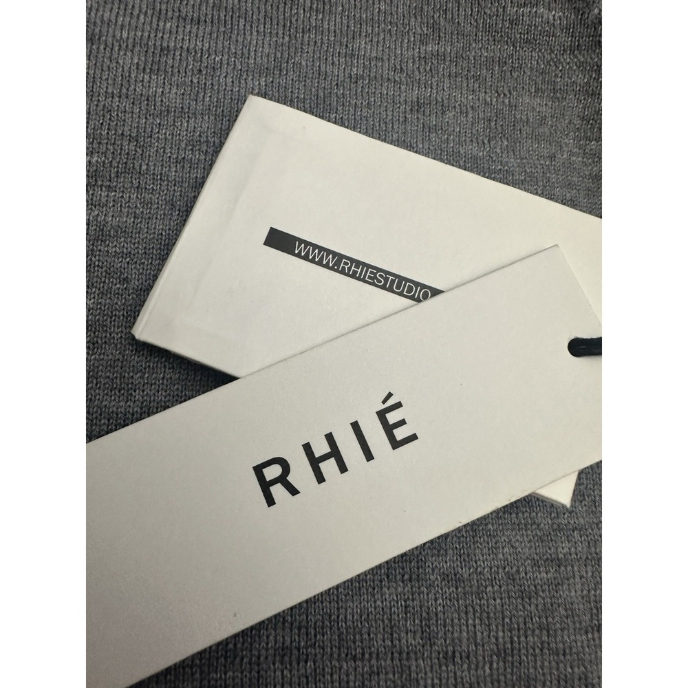 RHIE Sweater Cardigan NWT $375 Gray Medium 100% Wool Classic Knit #N10-3 READ - Picture 4 of 12